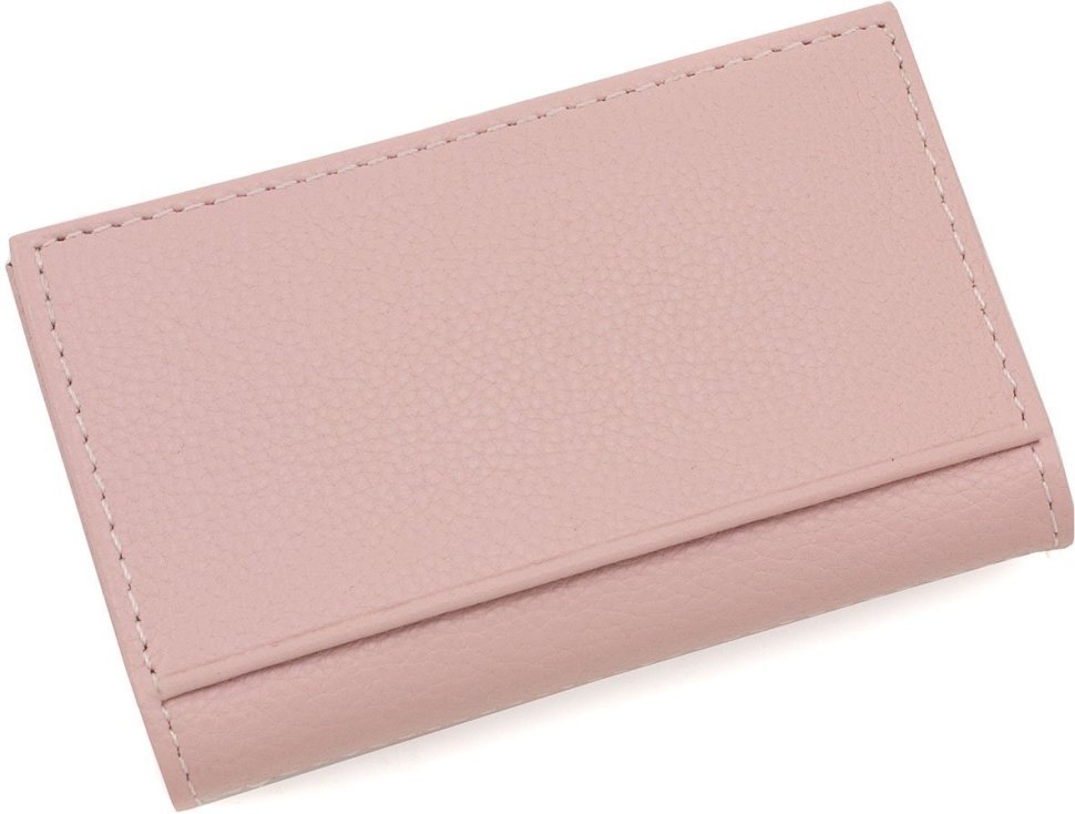 Шкіряне жіноче обкладинка під документи світло-рожевого кольору ST Leather (14002)