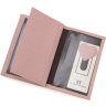 Шкіряне жіноче обкладинка під документи світло-рожевого кольору ST Leather (14002) - 7