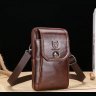 Мужская сумка под телефон на пояс из коричневой кожи BULL (19696) - 6