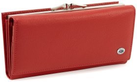 Красный женский кошелек с большой наружной монетницей ST Leather 90818