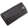 Шкіряний чорний гаманець з відділенням для карт ST Leather (16811) - 3