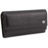 Шкіряний чорний гаманець з відділенням для карт ST Leather (16811) - 1