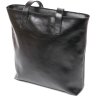 Класична жіноча сумка-шоппер із натуральної шкіри з довгими ручками Shvigel (16365) - 2