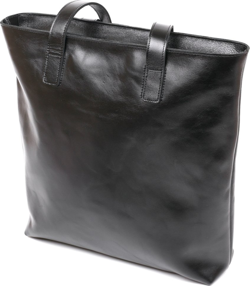Класична жіноча сумка-шоппер із натуральної шкіри з довгими ручками Shvigel (16365)
