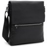 Солидная мужская сумка-планшет из фактурной кожи черного цвета с клапаном Keizer 71518 - 1