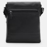 Солідна чоловіча сумка-планшет із фактурної шкіри чорного кольору з клапаном Keizer 71518 - 3