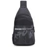 Текстильний чоловічий рюкзак-слінг середнього розміру в чорному кольорі Monsen 71618 - 1