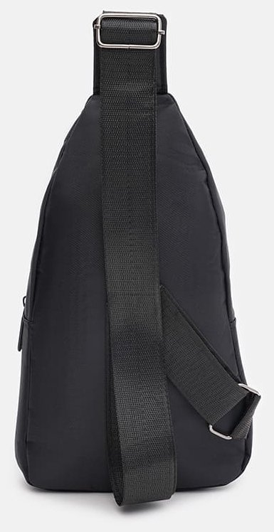Текстильний чоловічий рюкзак-слінг середнього розміру в чорному кольорі Monsen 71618
