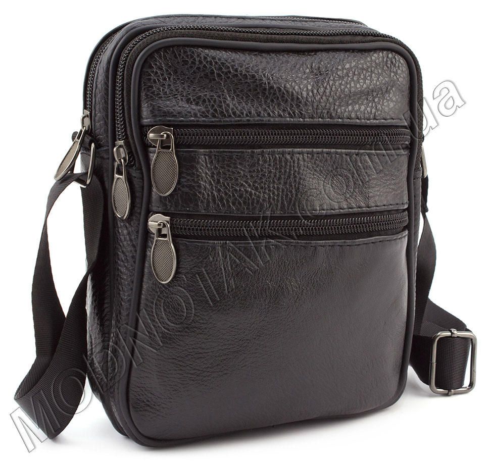 Чоловіча недорога шкіряна сумка з ремнем через плече - Leather Collection (10392)