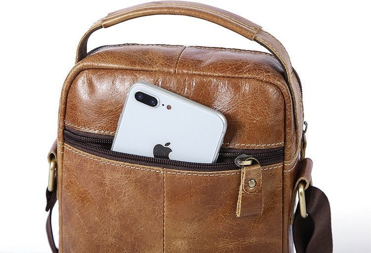 Винтажная небольшая сумка планшет из натуральной кожи VINTAGE STYLE (14766)