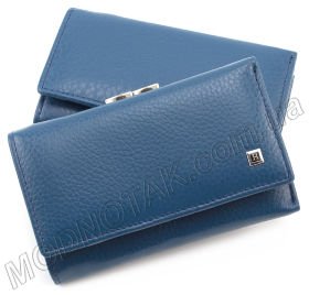 Шкіряний гаманець в три складання на кнопці H - Leather Accessories (17993)
