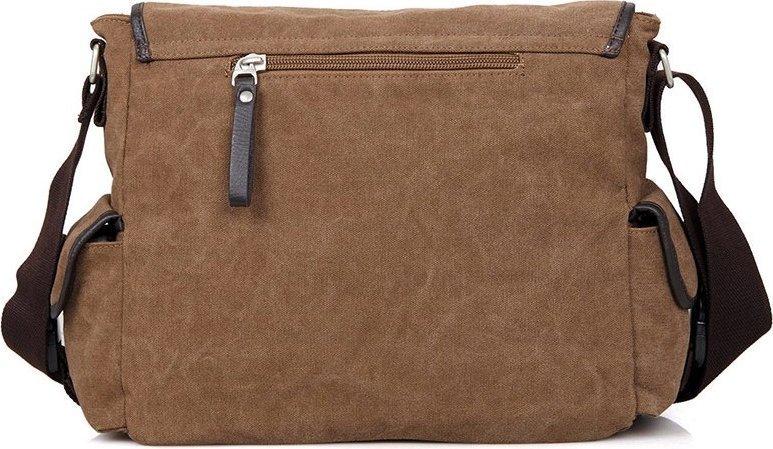 Чоловіча коричнева сумка з текстилю з відділенням під ноутбук Vintage (14412)