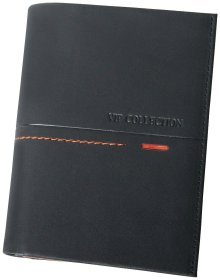 Шкіряний гаманець із захистом RFID Beverly Hills із натуральної шкіри Vip Collection 102518 (чорний)