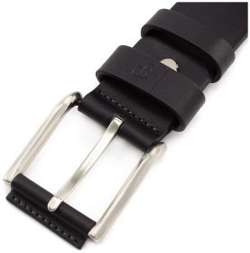 Ремень-батал черного цвета из кожи высокого качества Grande Pelle (43228)