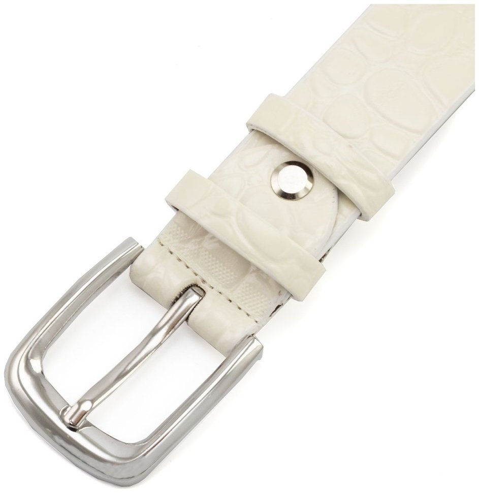 Ремень женский кожаный лаковый фактура кожу крокодила Remar 30123 бежевый фото №2 Ремень женский кожаный лаковый фактура кожу крокодила Remar 30123 бежевый modnotak фото №2