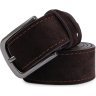 Темно-коричневый замшевый мужской ремень под брюки Vintage (2420711) - 5