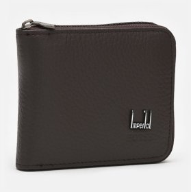 Мужское портмоне из фактурной кожи коричневого цвета на молнии Horse Imperial 72918