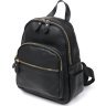 Невеликий шкіряний жіночий рюкзак чорного кольору Vintage (2420676) - 1