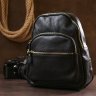Невеликий шкіряний жіночий рюкзак чорного кольору Vintage (2420676) - 6