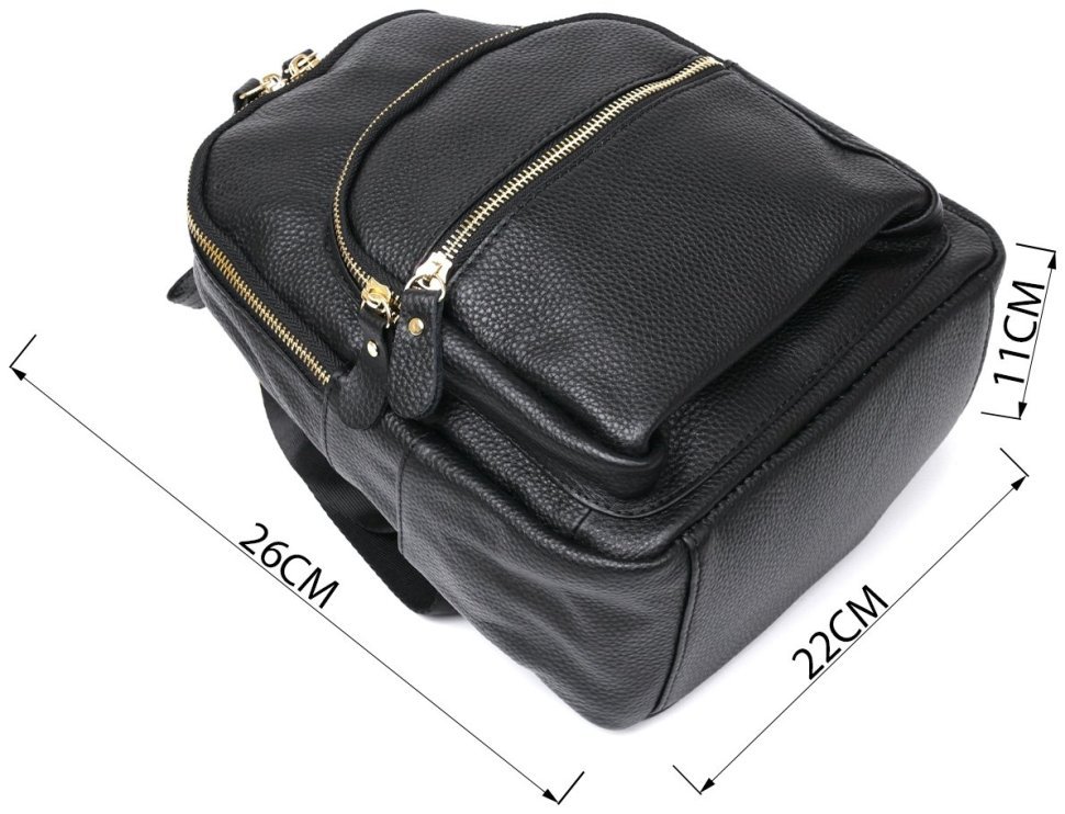 Небольшой кожаный женский рюкзак черного цвета Vintage (2420676) modnotak фото №9