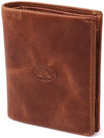 Кожаное портмоне из натуральной винтажной кожи в светло-коричневом цвете Tony Perotti Италия 103318