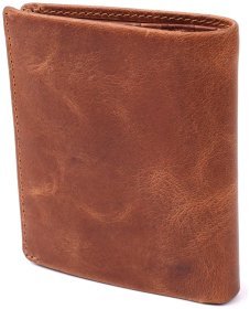 Кожаное портмоне из натуральной винтажной кожи в светло-коричневом цвете Tony Perotti Италия 103318