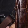 Компактна чоловіча сумка на пояс із натуральної шкіри коричневого кольору Vintage (2421484) - 7