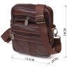 Компактна чоловіча сумка на пояс із натуральної шкіри коричневого кольору Vintage (2421484) - 8