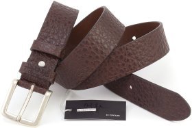 Стильный итальянский ремень из натуральной кожи буйвола Gherardini 40679-GH.BRW.BUFF