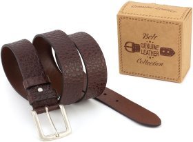 Стильный итальянский ремень из натуральной кожи буйвола Gherardini 40679-GH.BRW.BUFF