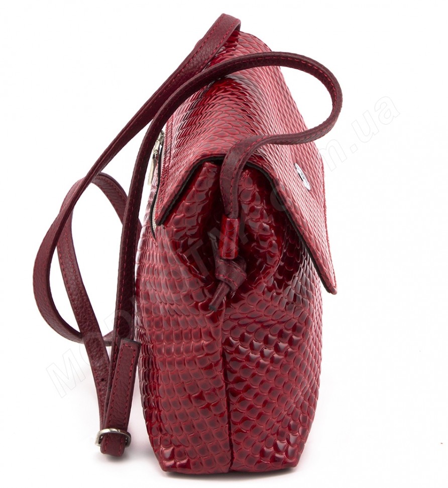 Стильна жіноча шкіряна сумочка в красивому лакованому червоному кольорі Karya (Туреччина) (28007)