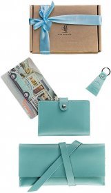 Женский подарочный набор для путешествий (тревел-кейс, обложка для паспорта, брелок) BlankNote (12341)