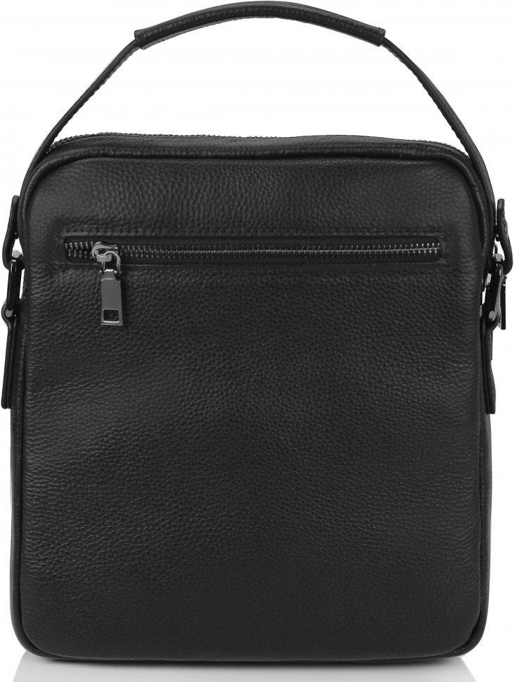Мужской сумка-барсетка черного цвета из натуральной кожи Tiding Bag (15905)