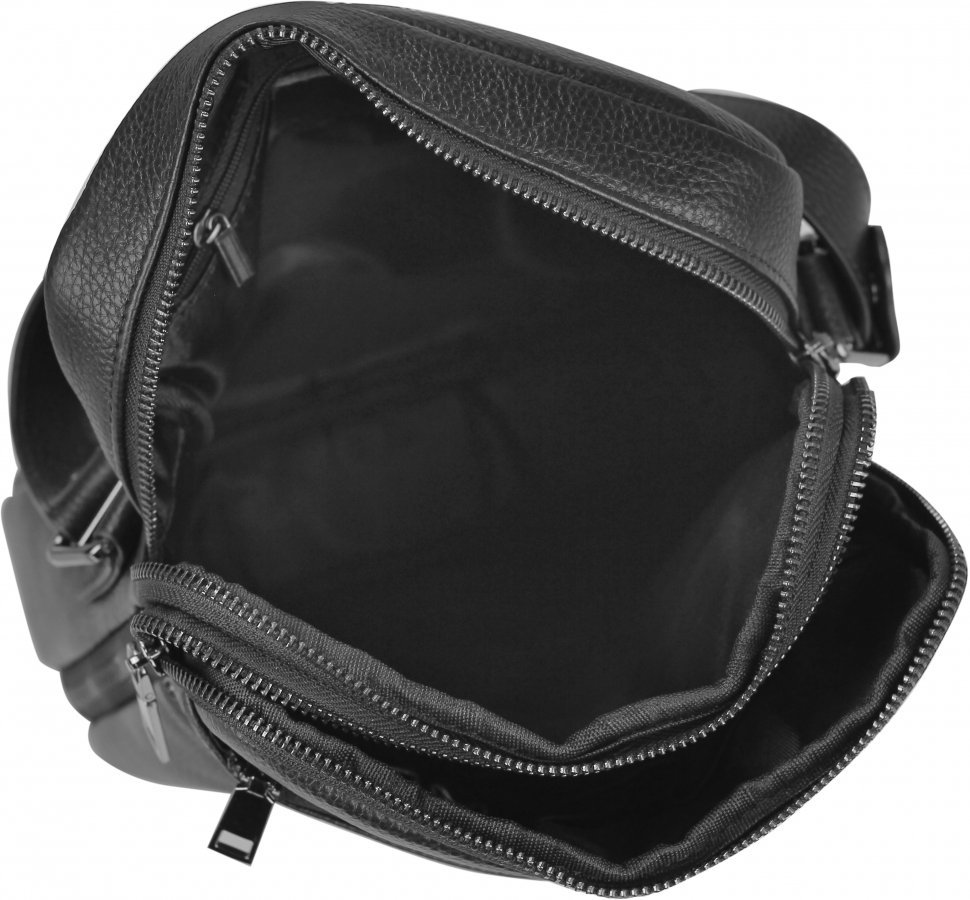Мужской сумка-барсетка черного цвета из натуральной кожи Tiding Bag (15905)