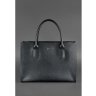 Женская сумка шоппер из натуральной кожи черного цвета с фиксацией BlankNote Blackwood (12712) - 3
