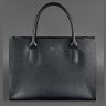 Женская сумка шоппер из натуральной кожи черного цвета с фиксацией BlankNote Blackwood (12712) - 2