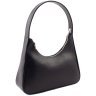 Черная женская сумка-багет с одной лямкой из натуральной итальянской кожи Grande Pelle 73818 - 2