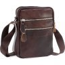Чоловіча недорога шкіряна сумка коричневого кольору через плече Leather Collection (32253918) - 1