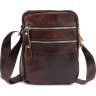 Чоловіча недорога шкіряна сумка коричневого кольору через плече Leather Collection (32253918) - 4
