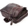 Мужская недорогая кожаная сумка коричневого цвета через плечо Leather Collection (32253918) - 6