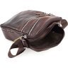 Мужская недорогая кожаная сумка коричневого цвета через плечо Leather Collection (32253918) - 7