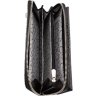 Черный кожаный кошелек из лаковой кожи под змею KARYA (1140-013) - 2