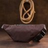 Текстильная мужская поясная сумка коричневого цвета Vintage (20501) - 6