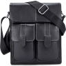 Чорна вертикальна сумка на плече з натуральної шкіри Vintage (20019) - 1
