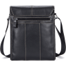 Чорна вертикальна сумка на плече з натуральної шкіри Vintage (20019) - 2