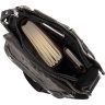 Чорна вертикальна сумка на плече з натуральної шкіри Vintage (20019) - 5