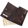 Коричневий гаманець з натуральної шкіри з тисненням Tony Bellucci (10755) - 7