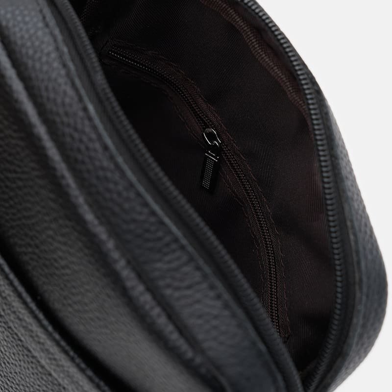 Компактная мужская сумка через плечо из натуральной фактурной кожи Borsa Leather 104518 черного цвета фото №5 Компактная мужская сумка через плечо из натуральной фактурной кожи Borsa Leather 104518 черного цвета modnotak фото №5