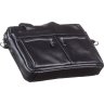 Черная сумка для ноутбука из гладкой кожи с серебристой фурнитурой SHVIGEL (11041) - 6