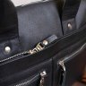 Черная сумка для ноутбука из гладкой кожи с серебристой фурнитурой SHVIGEL (11041) - 8